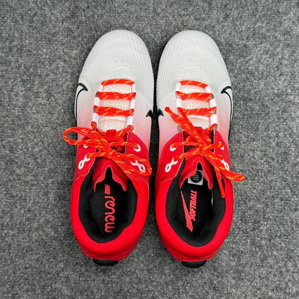 Nike womens White and Red Gradient Athletic Cleats